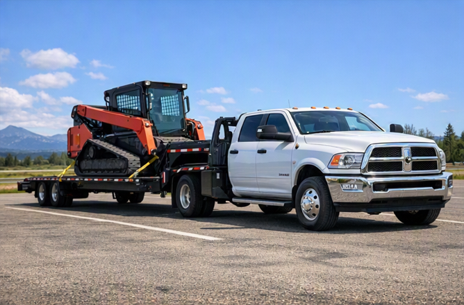 Thunder Road Hauling equipment on Big Tex trailer